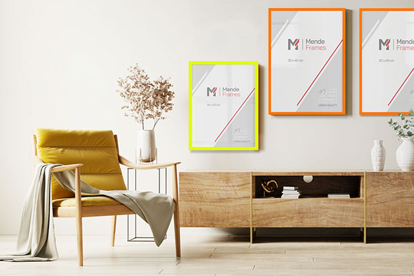 Bilderrahmen in Neonfarben und anderen Trendfarben